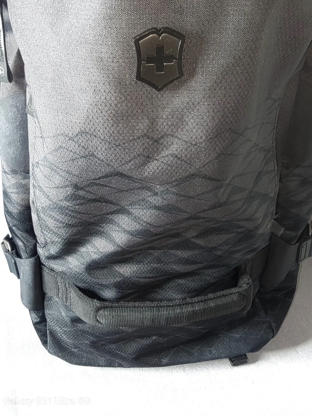 Victorinox Black Quilted Front Backpack with Compression Straps